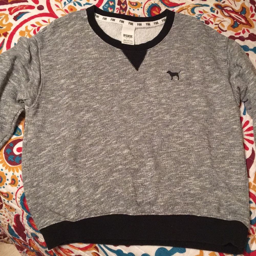 Heather gray PINK sweater
